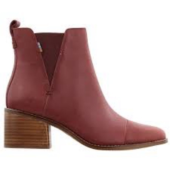 Toms Shoes - TOMS Esme Burnt Henna Leather Ankle Boots